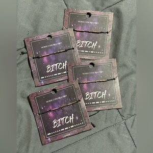 Morse Code Bracelet Set with Black and Gold Beads